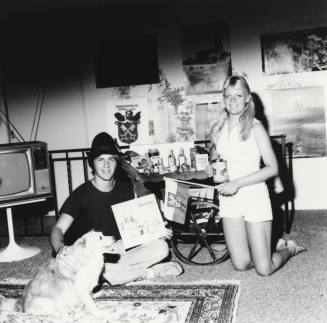 Two Teenagers and Regensburg Display  - July 1977