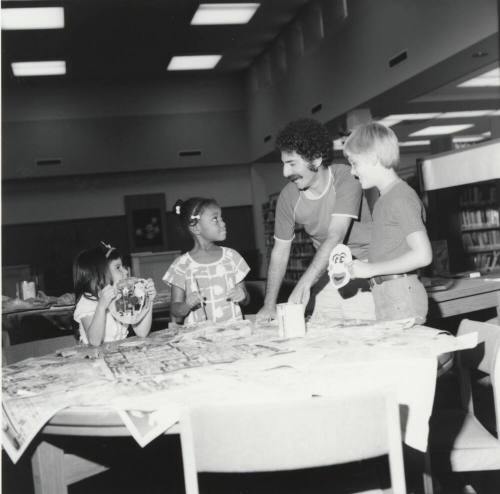Unidentified Photo of 3 Children & Man - Art Work?