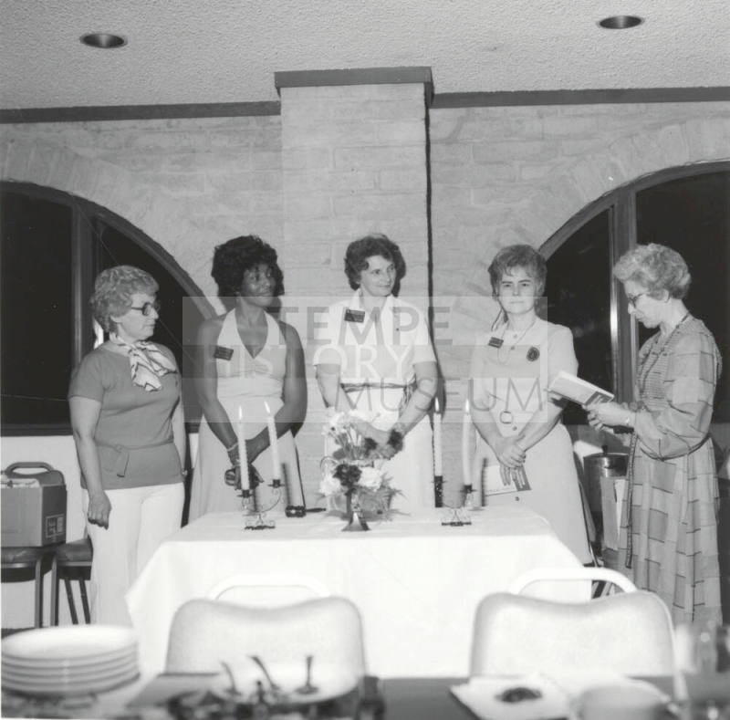 5 Unidentified Women at Candle-decked Table - 1 of 2