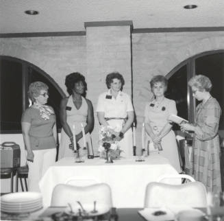 5 Unidentified Women at Candle-decked Table - 1 of 2