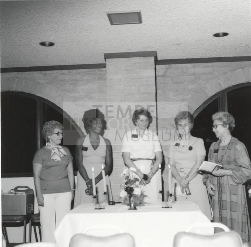 5 Unidentified Women at Candle-decked Table- 2 of 2