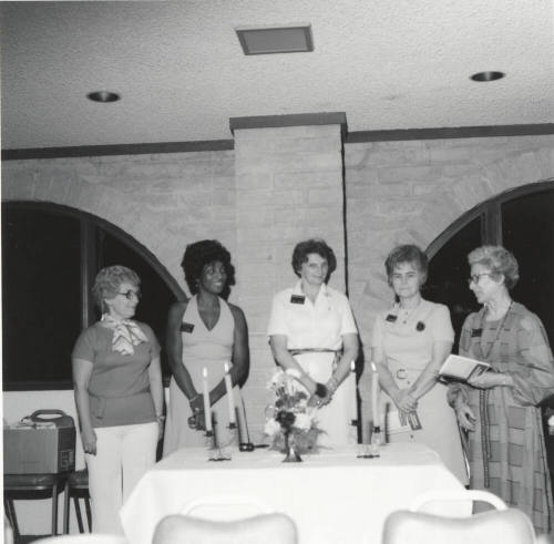 5 Unidentified Women at Candle-decked Table- 2 of 2