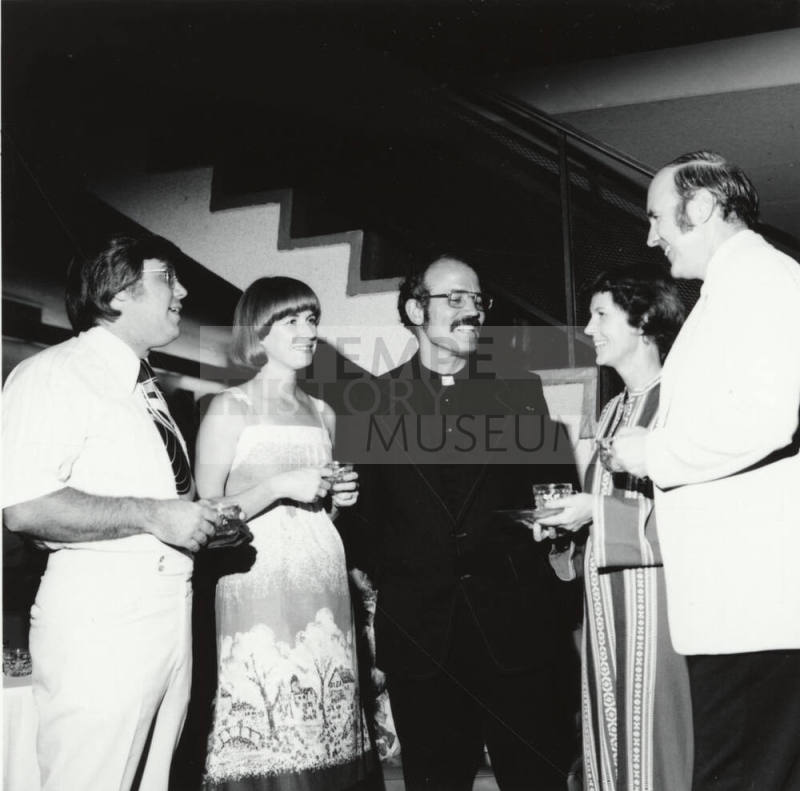 Friends talking.  September 1977