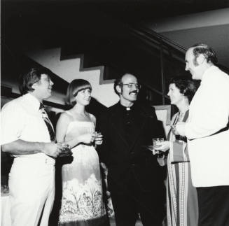 Friends talking.  September 1977