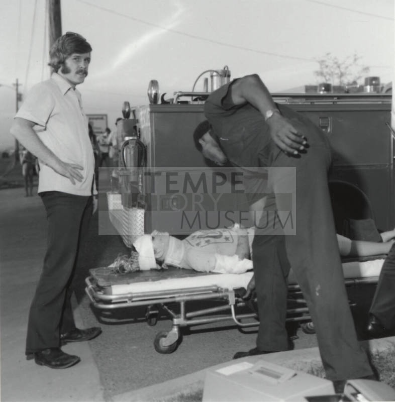 Automobile Accident Victim on Stretcher - September 1977