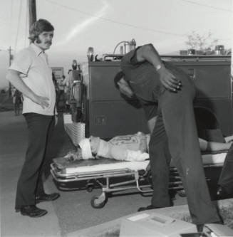 Automobile Accident Victim on Stretcher - September 1977