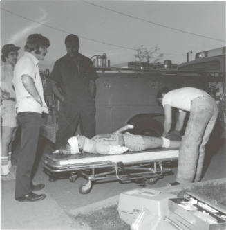 Automobile Accident Victim on a Stretcher - September 1977