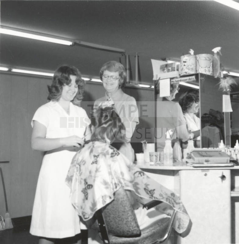 Getting a hair cut. - September 1977
