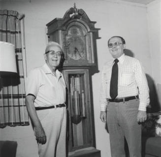 Two Unidentified Men & Grandfather Clock
