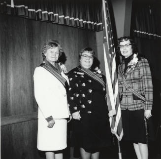 Three Unidentified Women Wearing Sashes