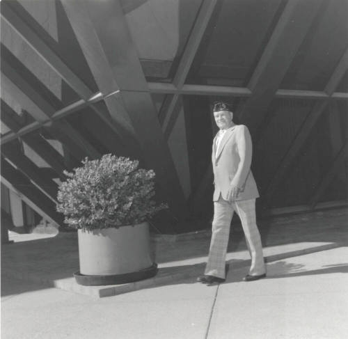 Man in front of Tempe City Hall