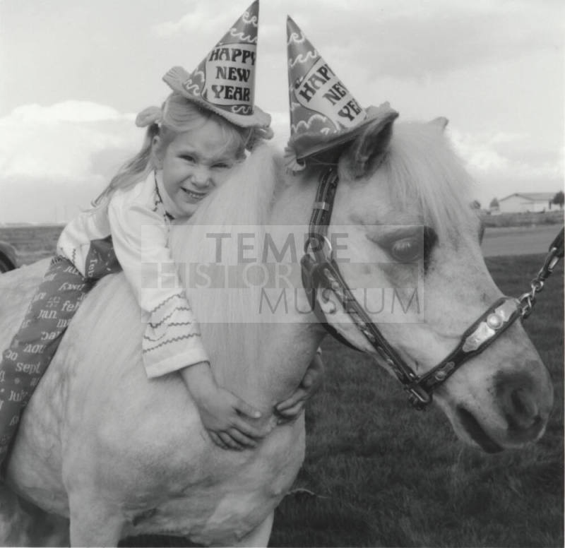 New Year Girl and Pony Close Up