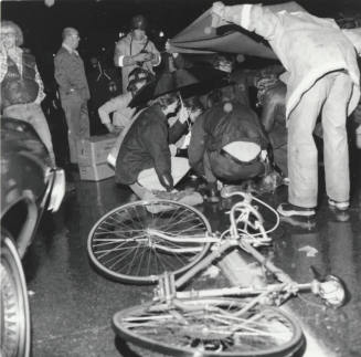Crowd At Bicycle Accident