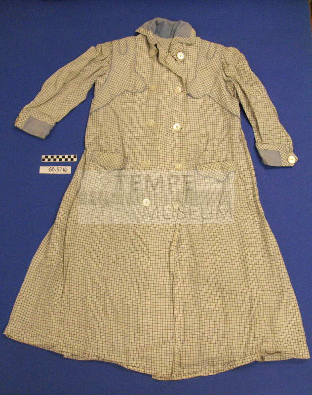 White and blue checkered coat
