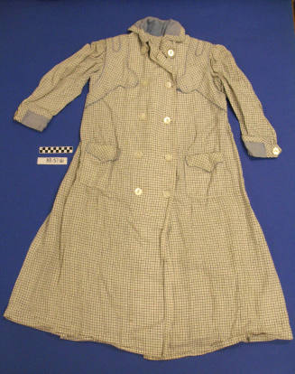 White and blue checkered coat