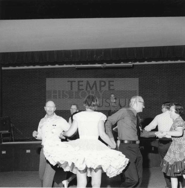 Members of the Tempe Tenderfoot Square Dancing group square dancing (3 of 4)