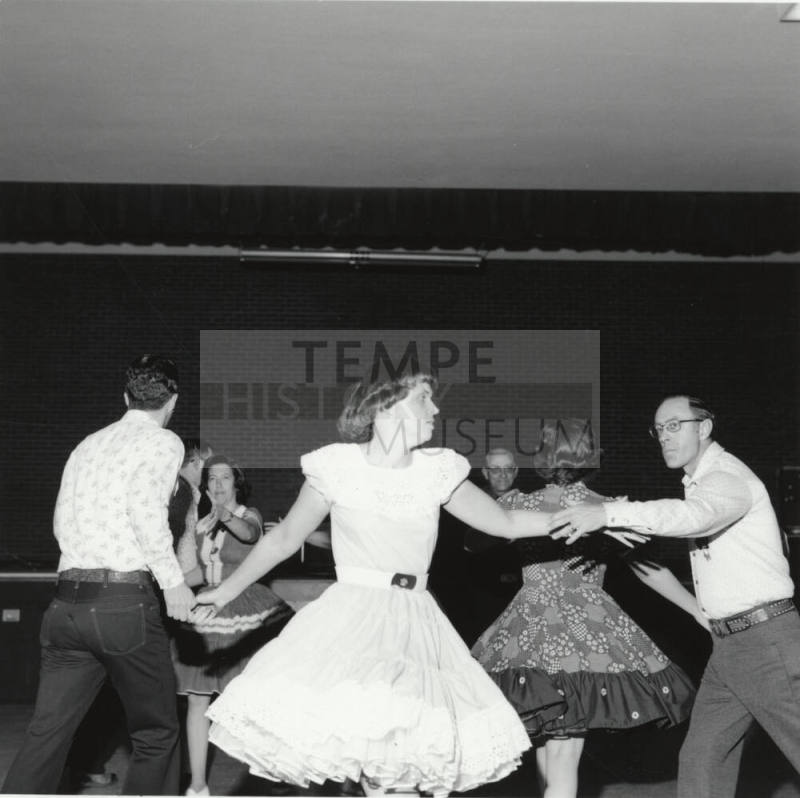Members of the Tempe Tenderfoot Square Dancing group sqaure dancing (4 of 4)