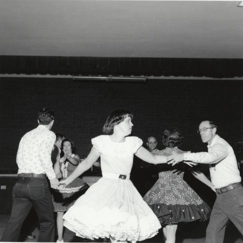 Members of the Tempe Tenderfoot Square Dancing group sqaure dancing (4 of 4)