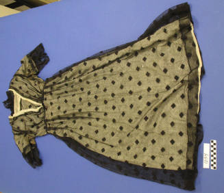 Dress, Black Diamond Net Over Blue Silk