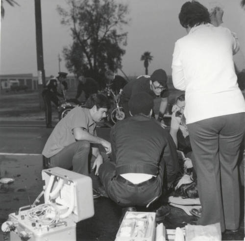 Motorcyclist accident. - January 1978