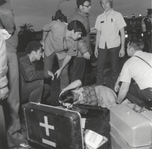 Motorcyclist accident. - January 1978