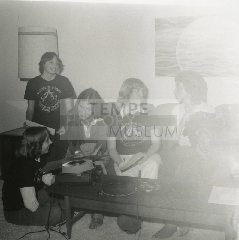 Unidentified Group of Women With Slide Projector