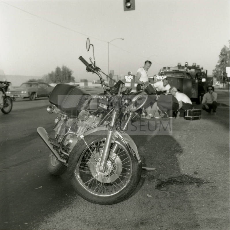 Motorcyclist accident. - April 1978
