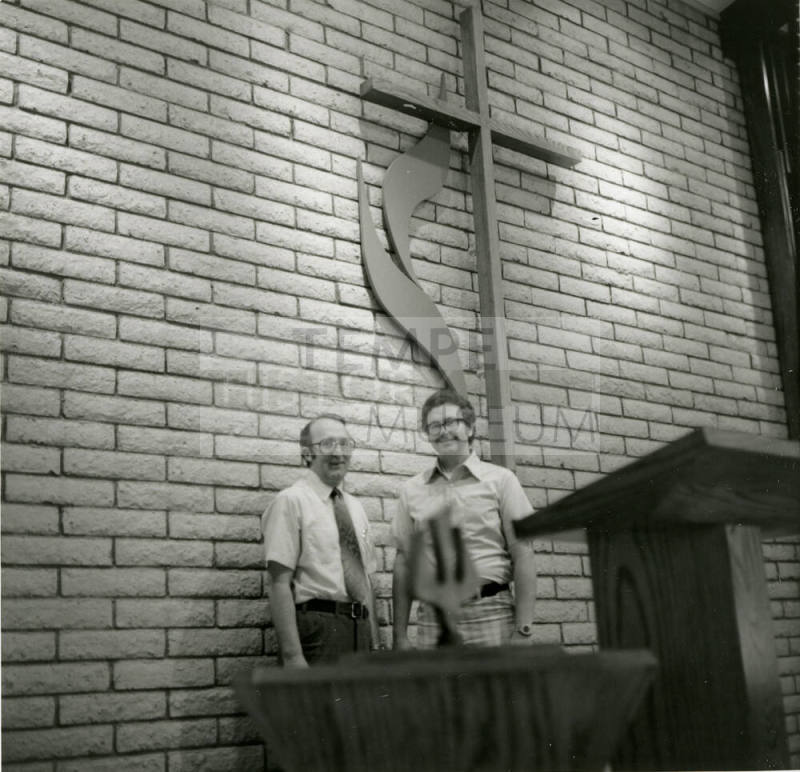 Two men in church -- April 1978