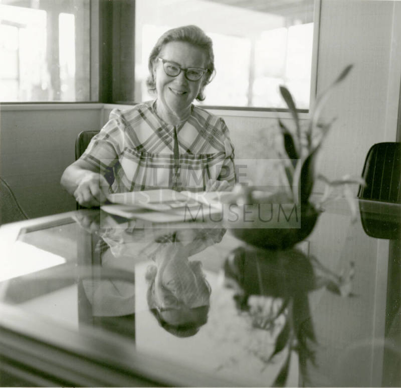 Woman at table -- April 1978