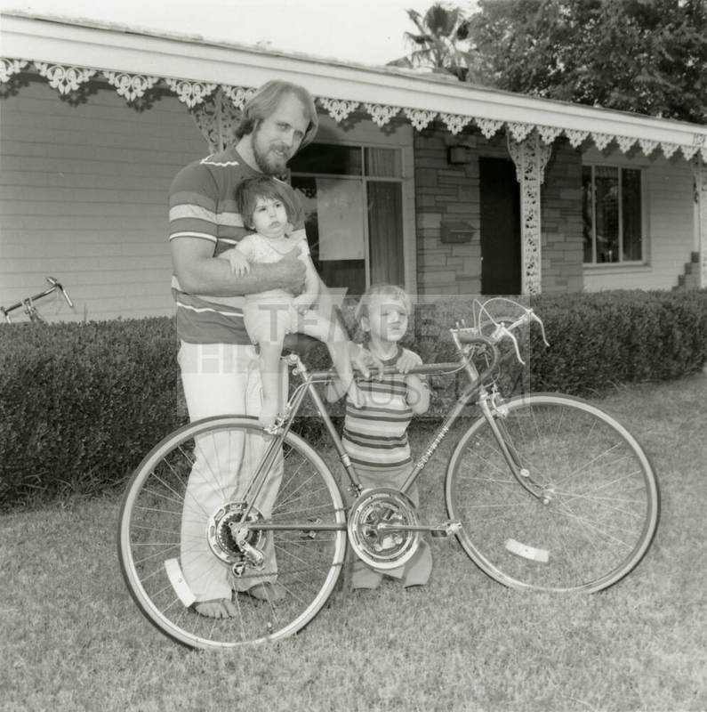 Unidentified Man, 2 Children & Bicycle (1 of 2)