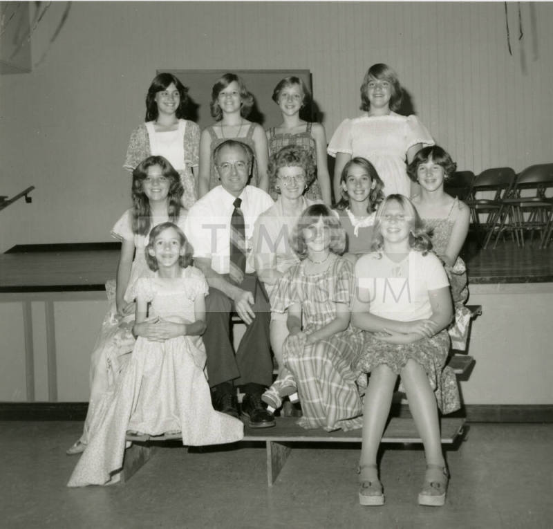 Principal with students -- May 1978
