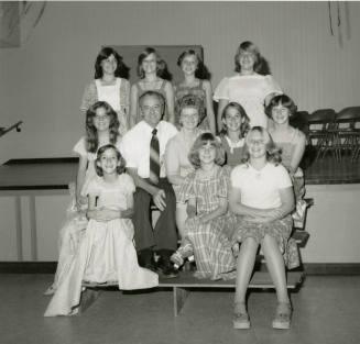 Principal with students -- May 1978