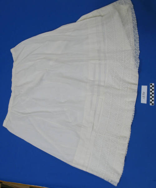 White muslin petticoat with embroidered "P"
