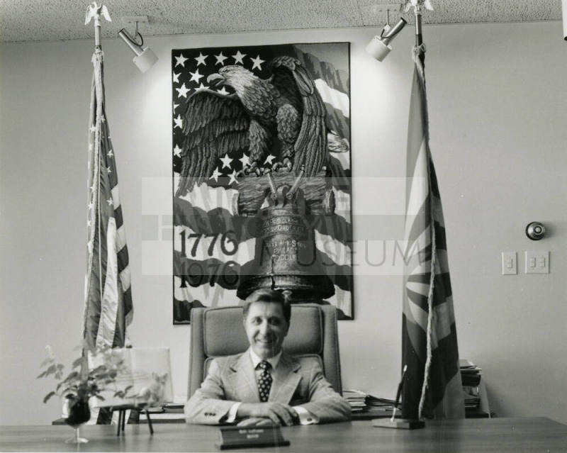 Tempe Mayor Bill LoPiano Sits At His Desk 2