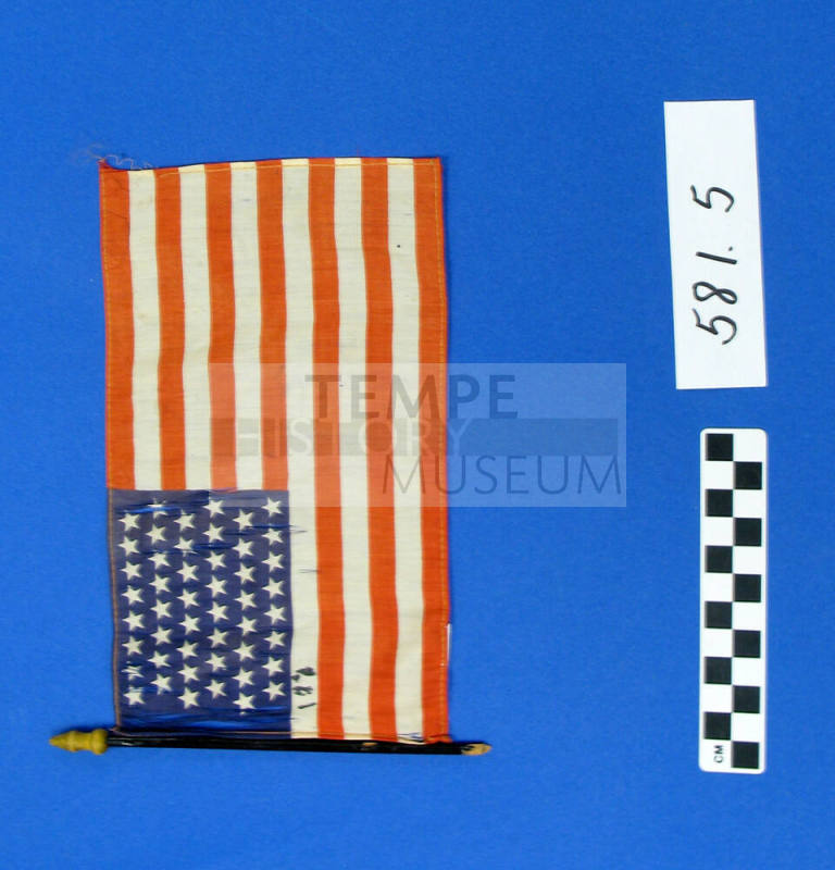 48-star US flag on rod