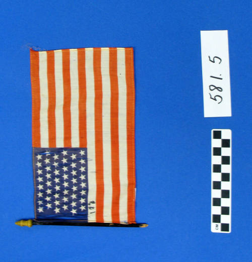 48-star US flag on rod