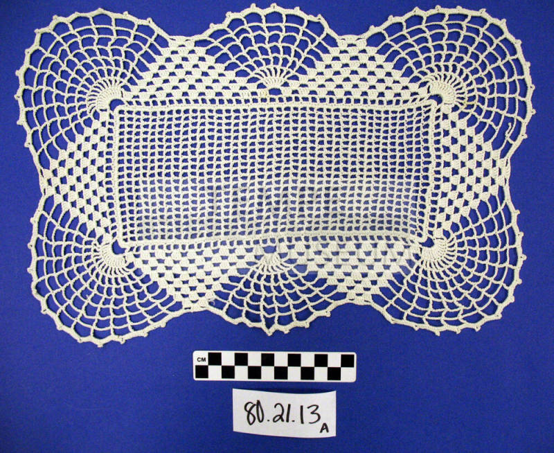 Crocheted cheval antimacassar set