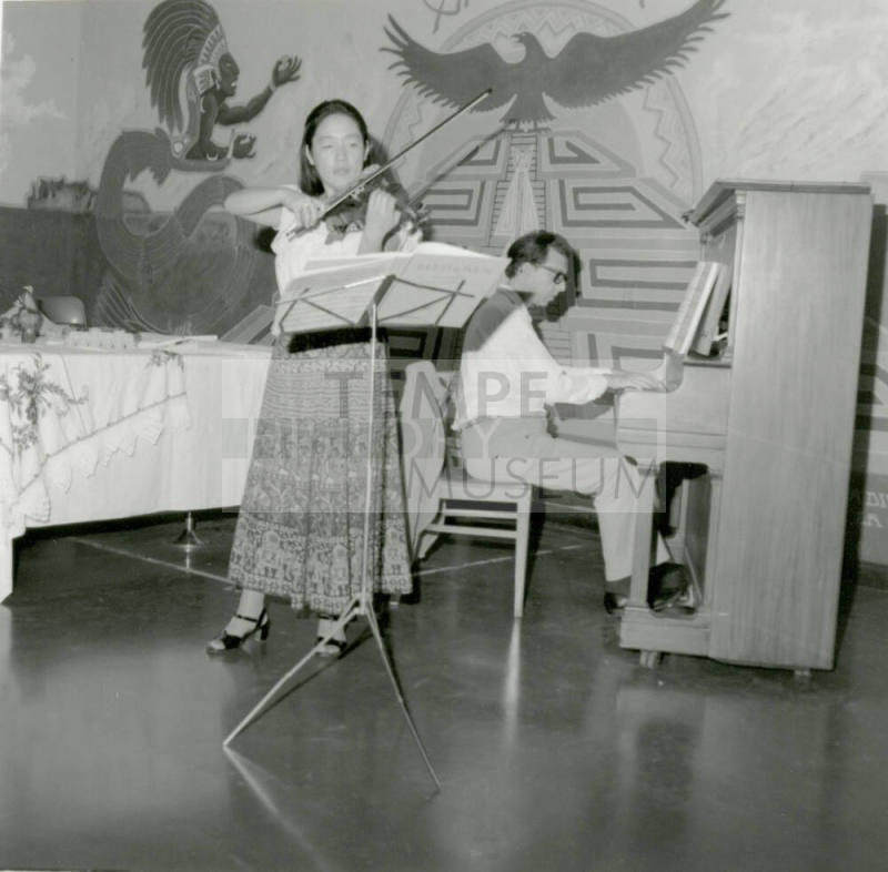 Woman Playing Violin and Man Playing Piano - September 1978