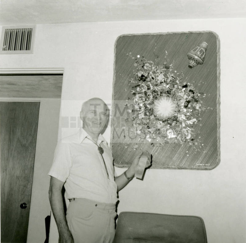 Man Stands in Front of Art Piece - September 1978