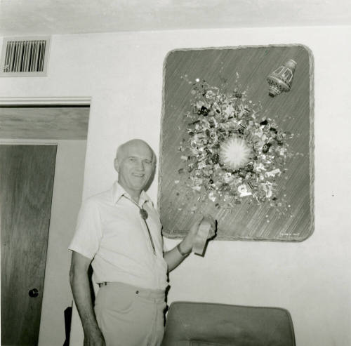 Man Stands in Front of Art Piece - September 1978
