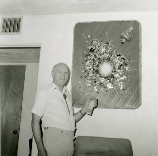 Man Stands in Front of Art Piece - September 1978
