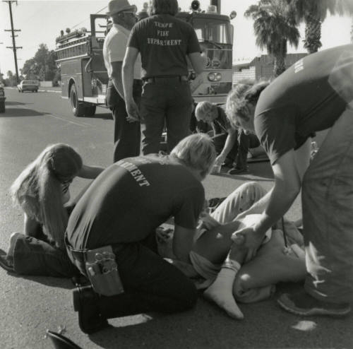 Tempe Firefighters Help Injured Men - October 1978
