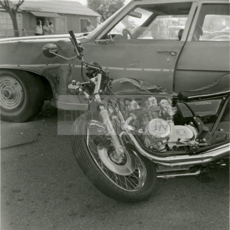 Unidentified Pontiac Car/Kawasaki Motorcycle Collision - (1 of 2)