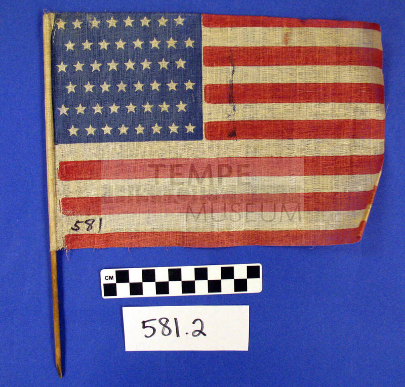 48-star US flag on rod