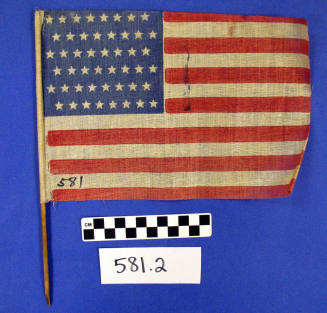 48-star US flag on rod