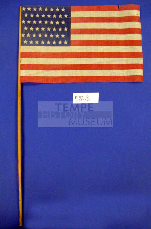 48-star US flag on rod