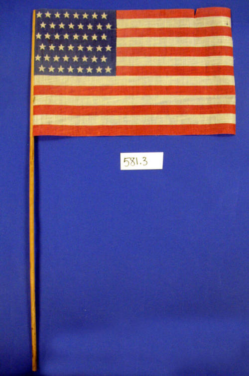48-star US flag on rod