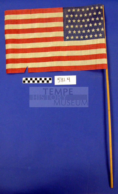 48-star US flag on rod