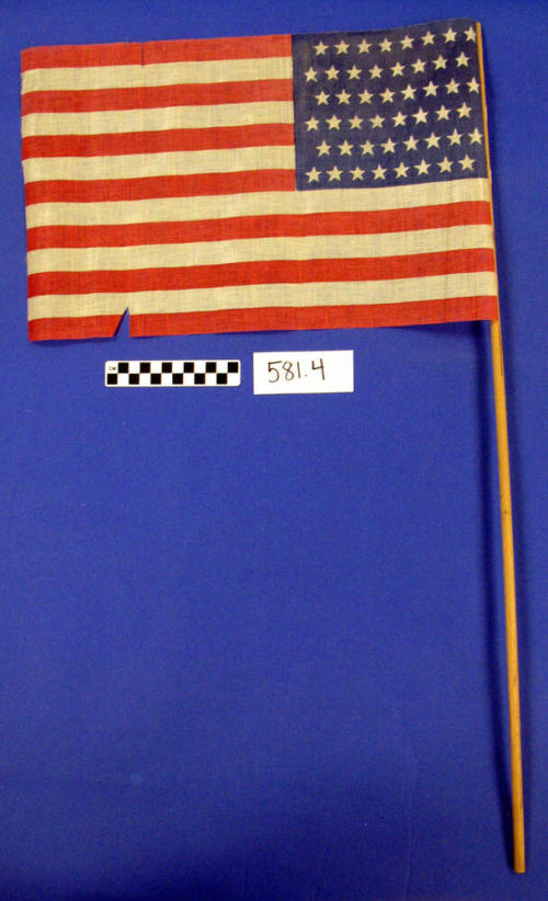 48-star US flag on rod