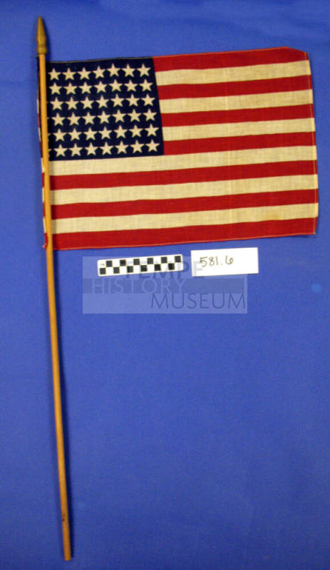 48-star US flag on rod